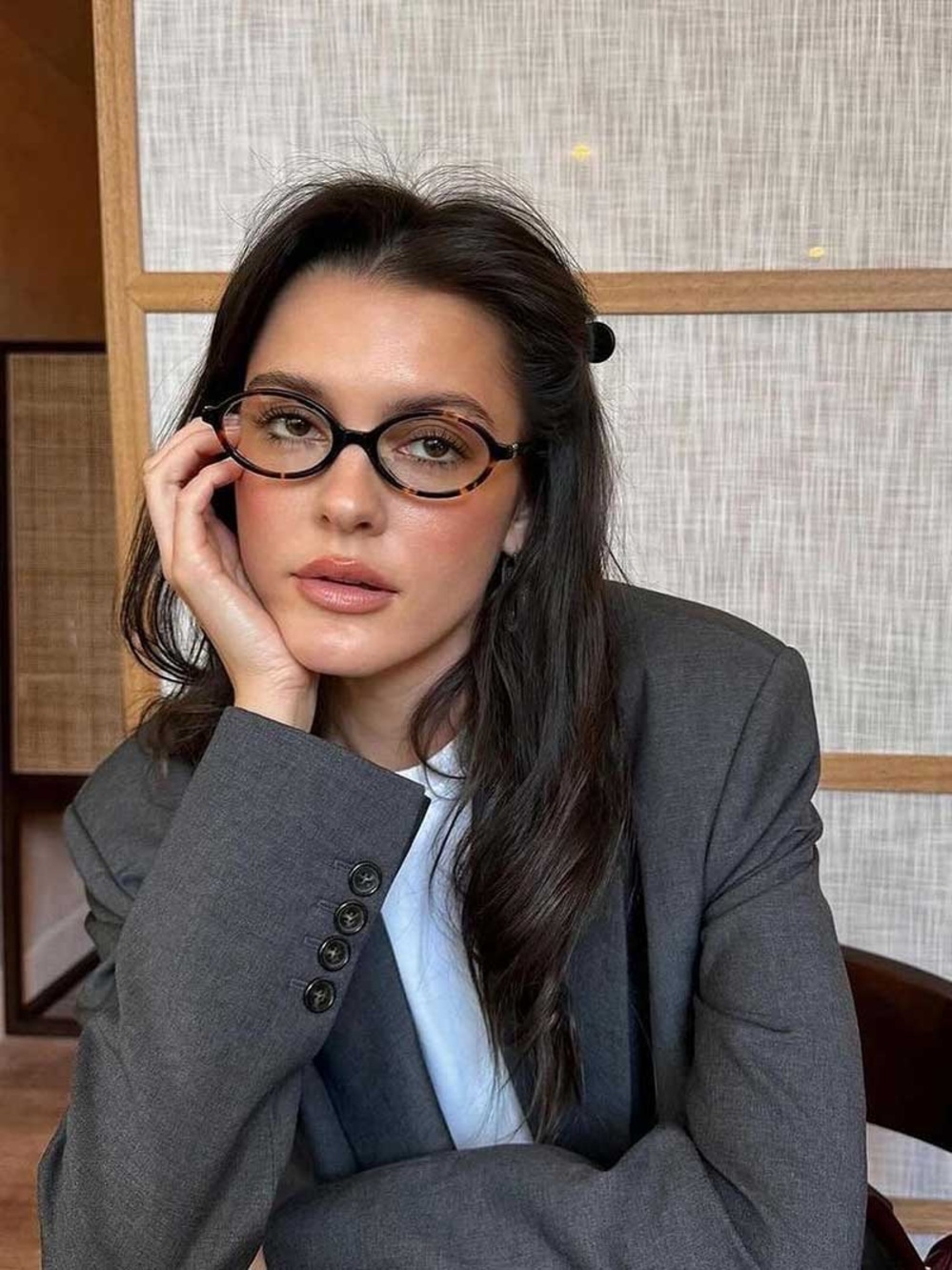 House of Harlow Almond Oval Brown Tortoiseshell Blue Light Glasses